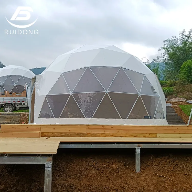Luxury Geodesic Dome Tent for Glamping and Family Resort with Triangle Ventilation Camping Hotel House