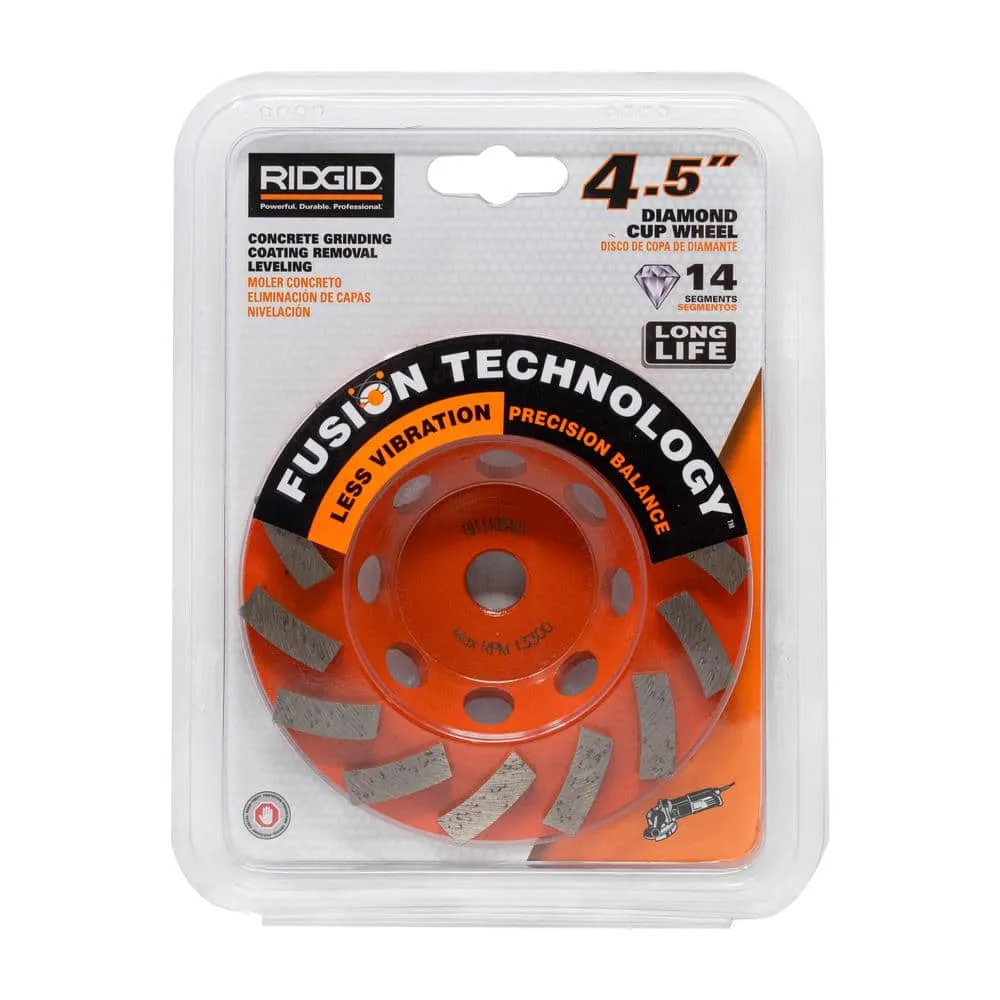 RIDGID 4.5 in. Turbo Cup Wheel HD-TAW45P1