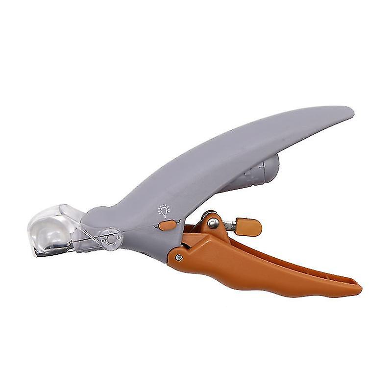 Professional Pet Nail Clipper With Led Light Nail Trimmer Animal Pet Supplies 1pc Gray Orange