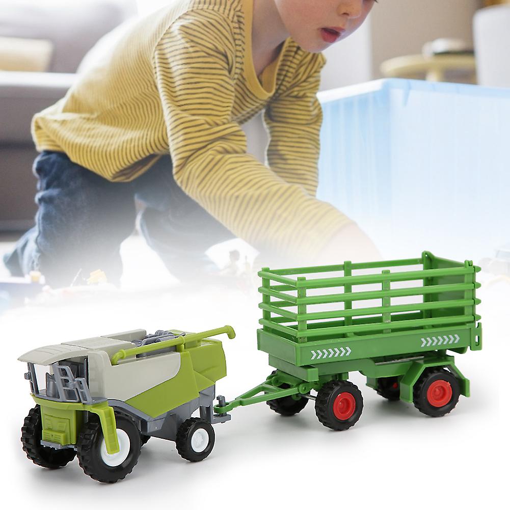 Agricultural Car Model Alloy Farmer Tractors Car Model Children Vehicle Toy 23cmfence Trailer
