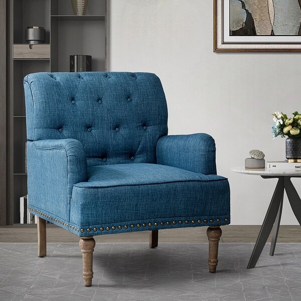 Geltrude Classic Upholstered Accent Arm Chair with Button Tufted Back by HULALA HOME