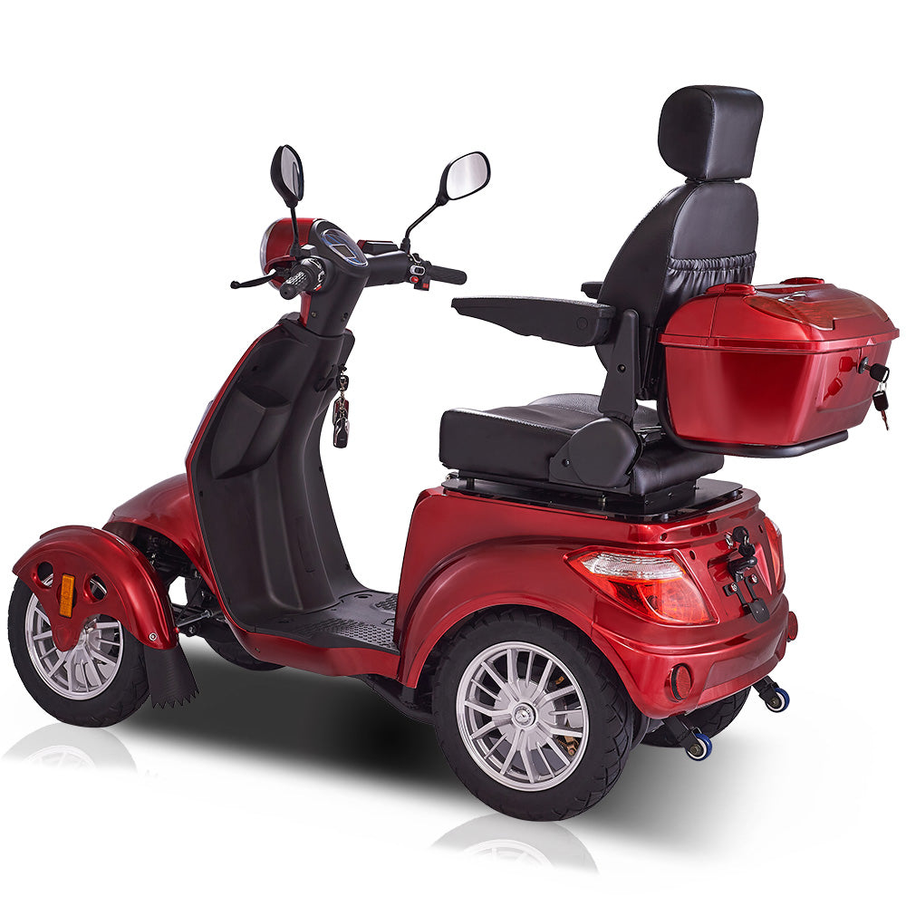 Auto Parts Transport Mobile Scooters Electric Mobile Scooter Fastest Mobility Scooter With Four Wheels For Adults & Seniors, Red