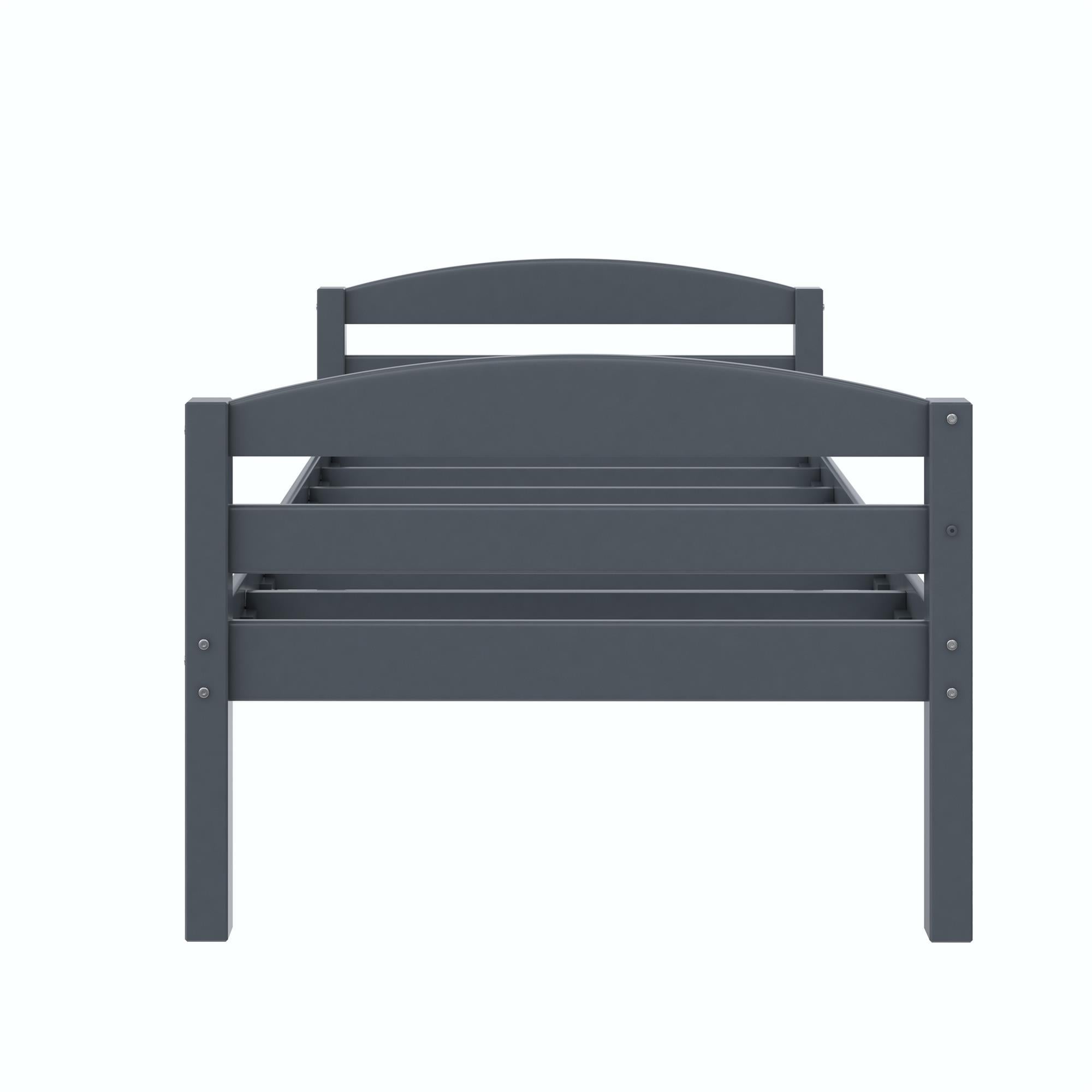 Better Homes & Gardens Leighton Solid Wood Twin-over-Twin Convertible Bunk Bed, Gray