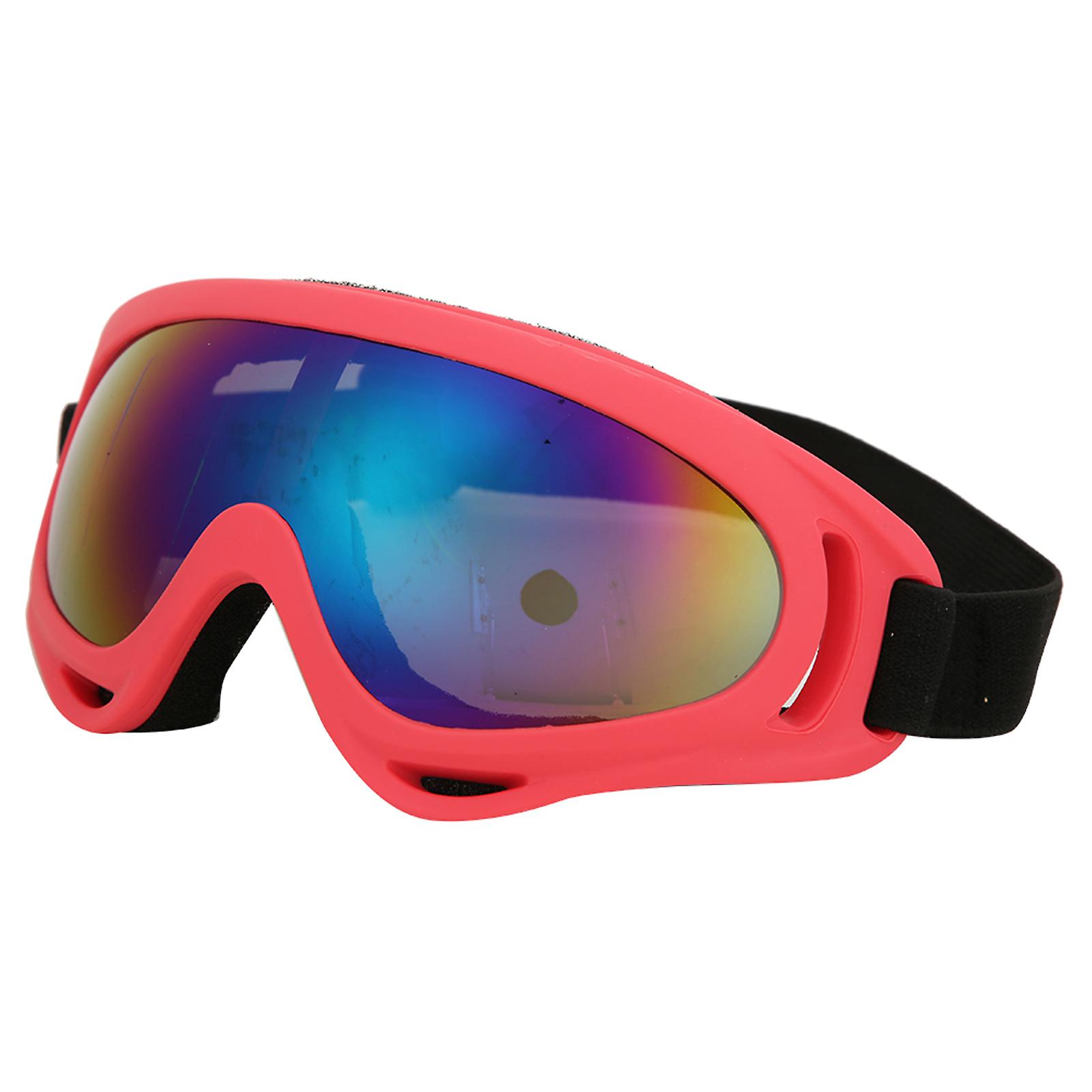 Pc Windproof Skiing Glasses Motorcycle Unisex Outdoor Sports Cycling Goggles For Adults Childrenred Frame Color Lens
