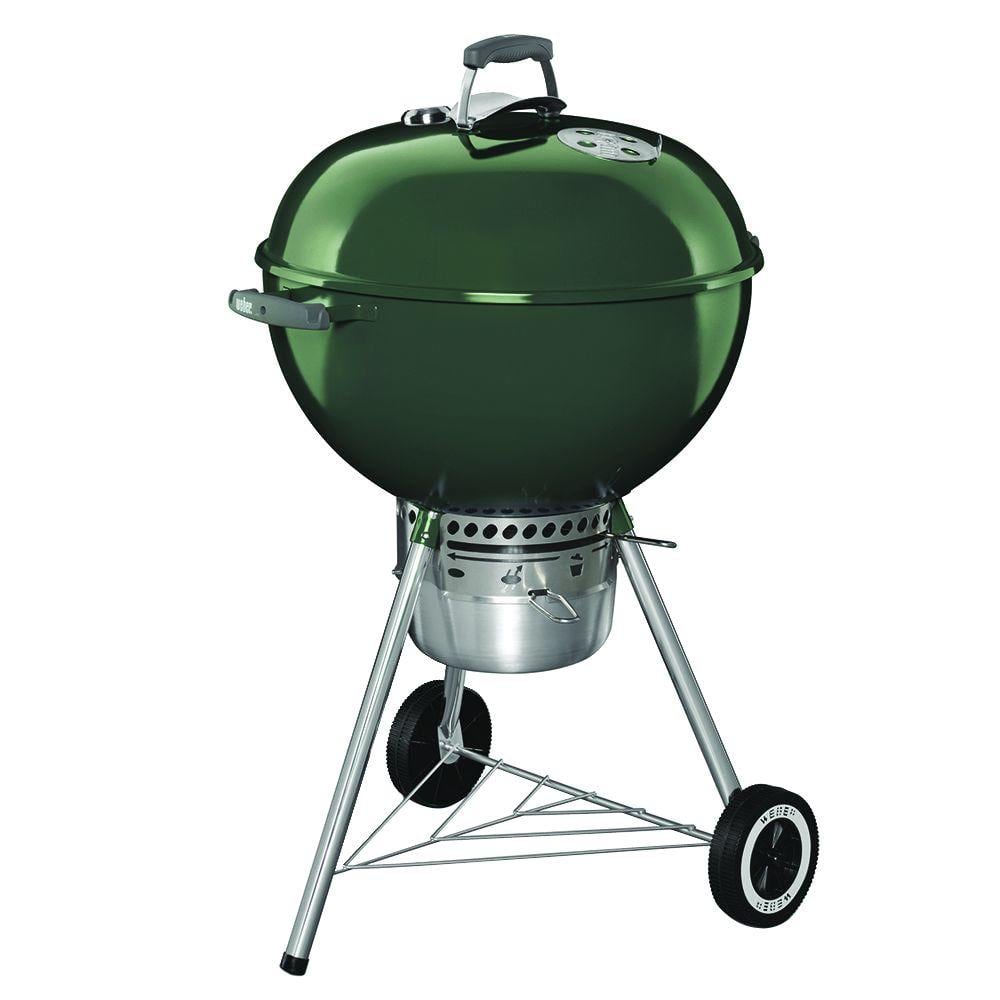 Weber 22 in. Original Kettle Premium Charcoal Grill in Green with Built-In Thermometer 14407001