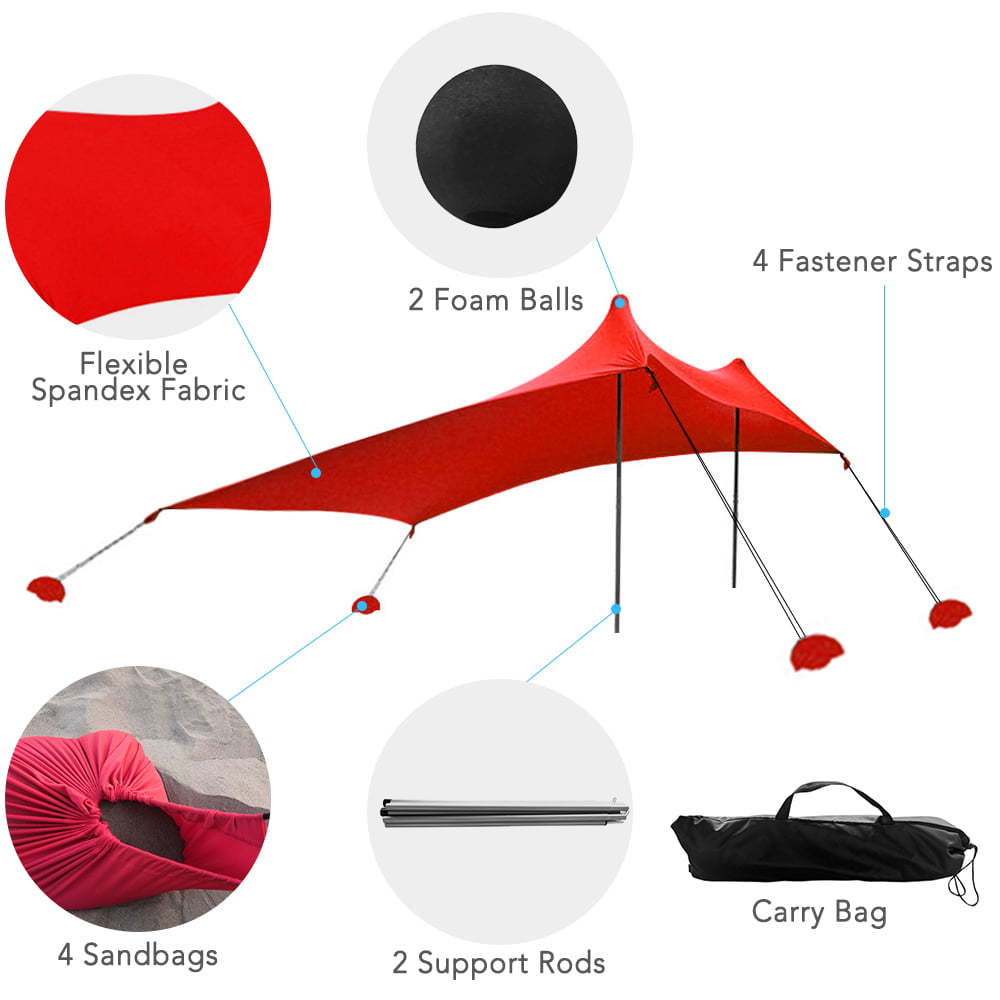 Lixada Beach Tent Sun Shelter with Sandbags for Camping Fishing Hiking Backyard Beach Park