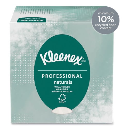 Kleenex Naturals Facial Tissue， 2-Ply， White， 90  Sheets/Box (21272BX)