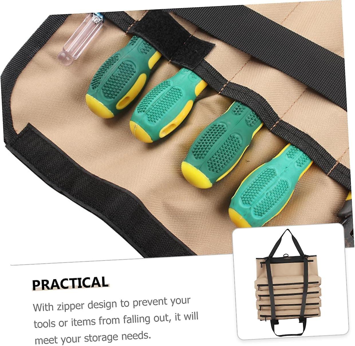 1pc Tool Storage Bag Wrench Roll up Pouch Storage Seat First Aid Kit Backpacking Car Organizer Auto