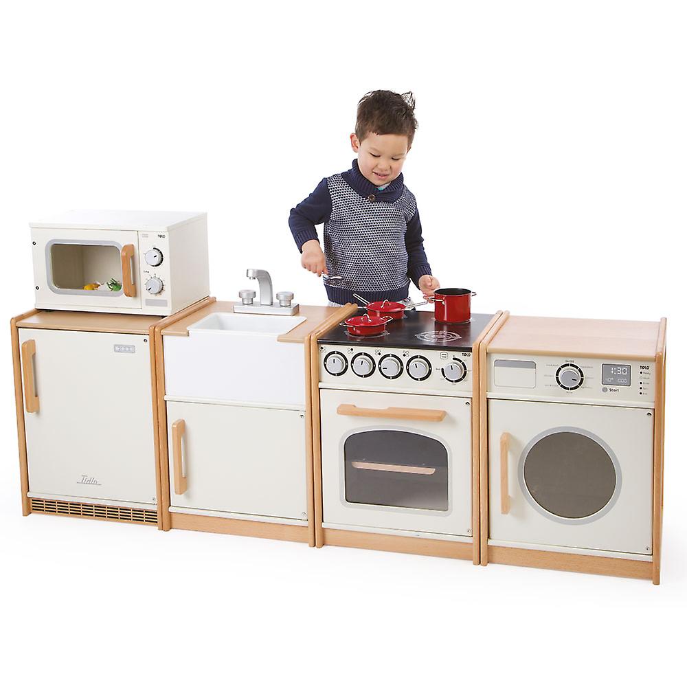 Tidlo Wooden Pretend Microwave Kid's Pretend Role Play Kitchen Home