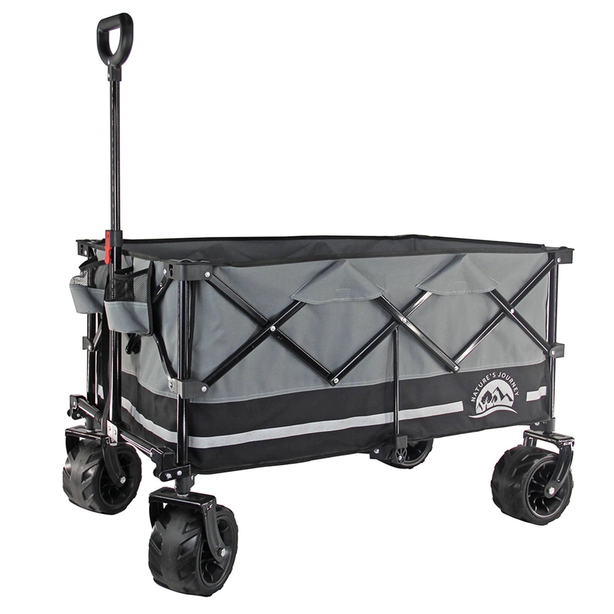 Maxwell Outdoors Folding Camping Wagon with More Silence Wheels， Black