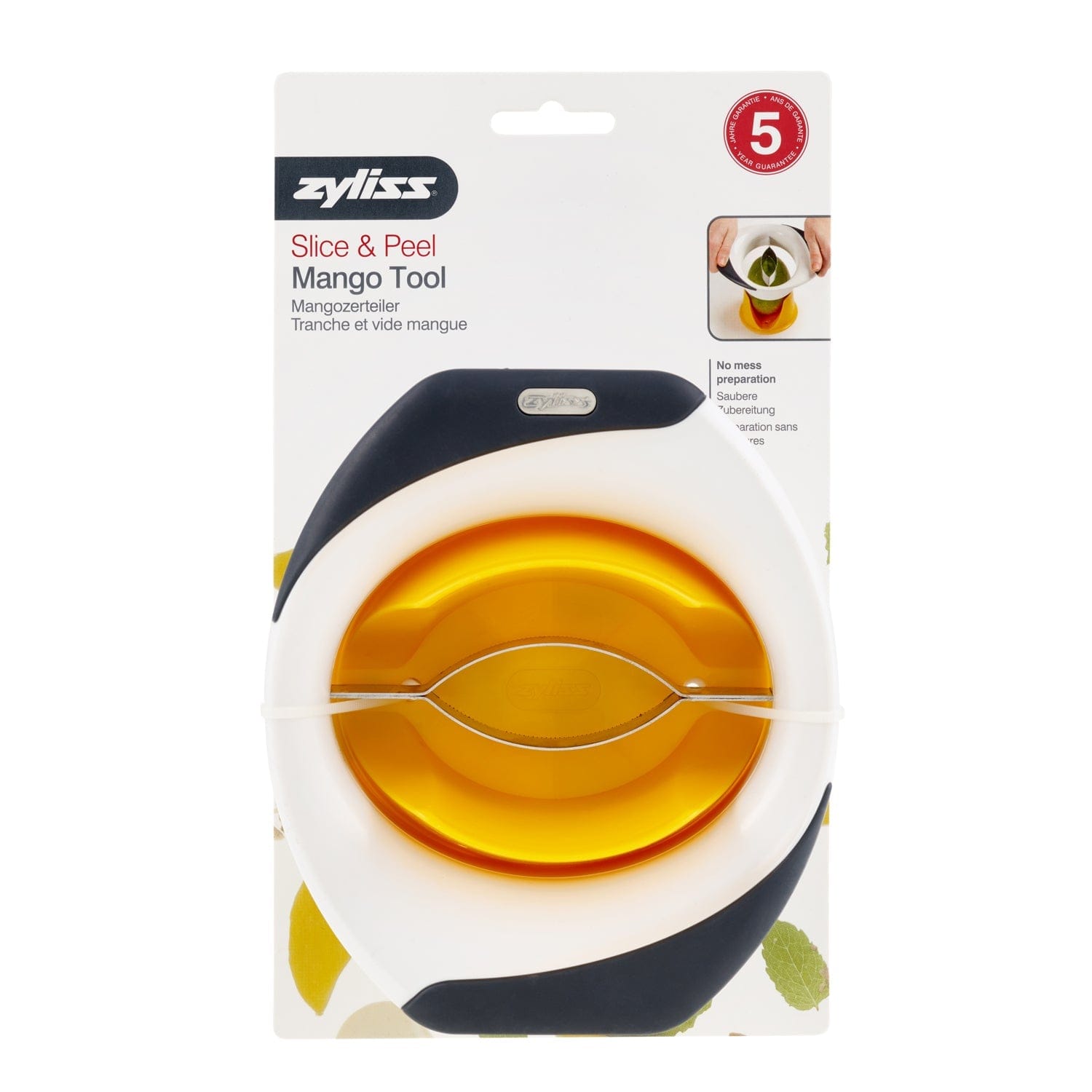 Zyliss Slice & Peel 3-in-1 Mango Slicer, Peeler and Pit Remover Tool