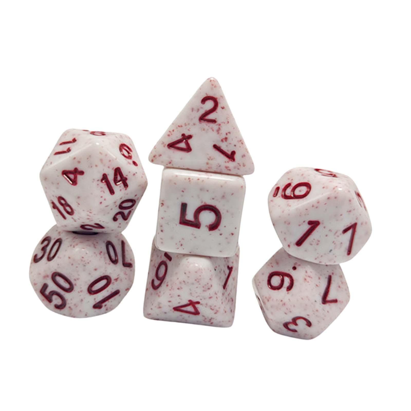 7pcs Multi Sided Game Dices Party Supplies Game Dices Set For Ktv Board Game Red