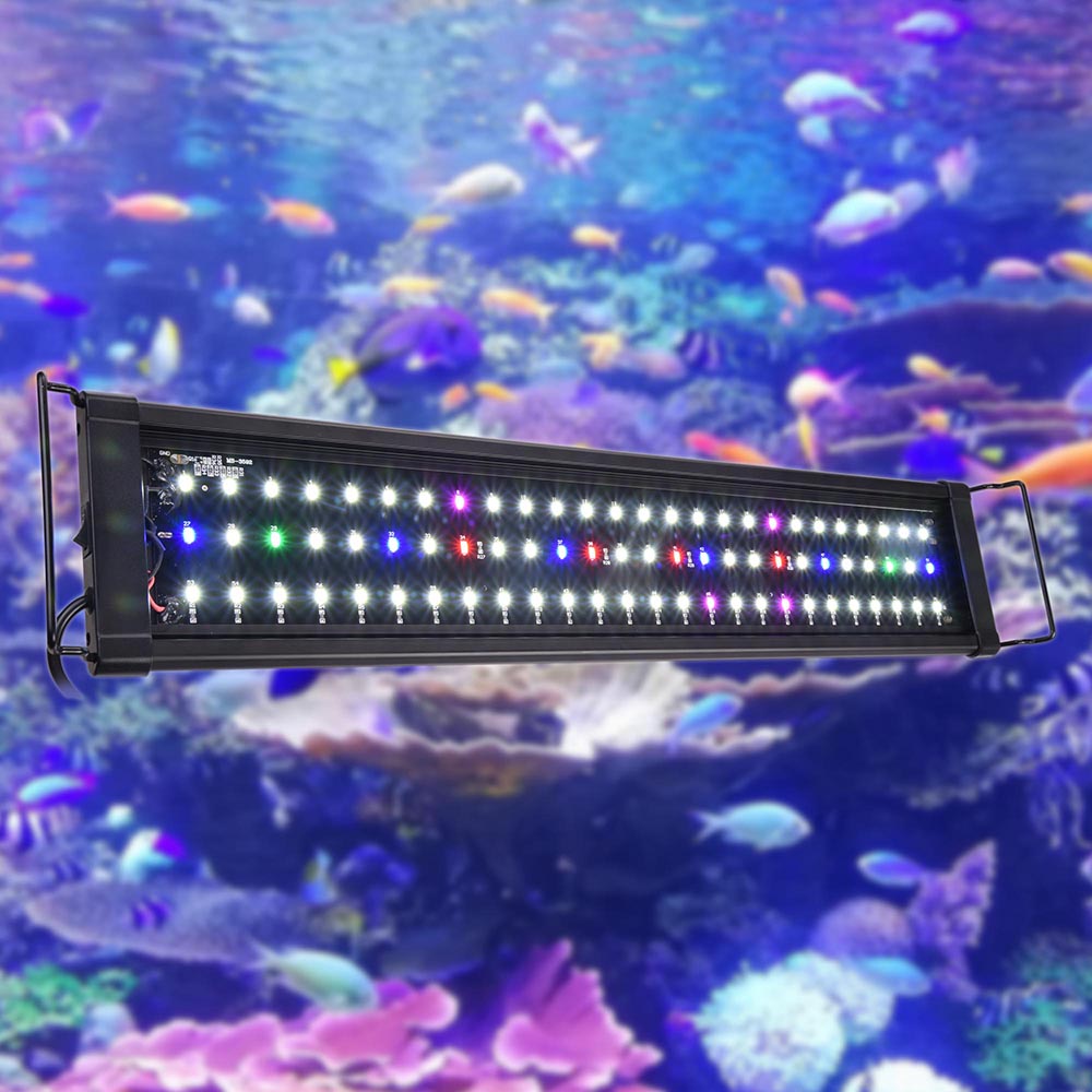 AquaBasik Full Spectrum LED Aquarium Fish Tank Lighting 24-35in 78