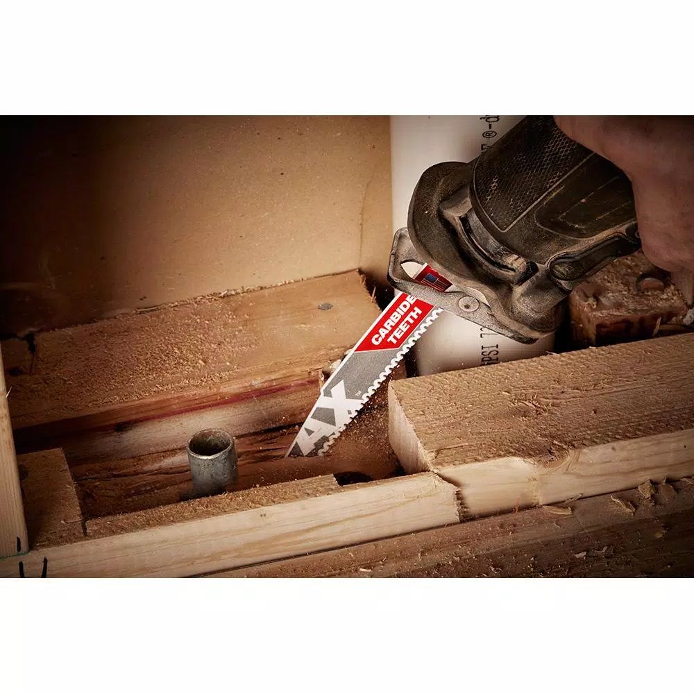 Milwaukee 12 in. 5 TPI AX Carbide Teeth Demo Nail Embedded Wood Cutting SAWZALL Reciprocating Saw Blade (1-Pack) and#8211; XDC Depot