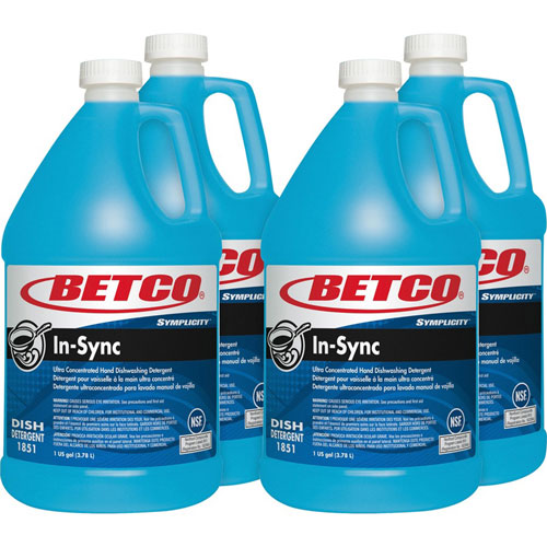 Betco Simplicity In-Sync Dishwashing Liquid - Concentrate Liquid - 128 fl oz (4 quart) - Fresh Ozonic ScentBottle - 4
