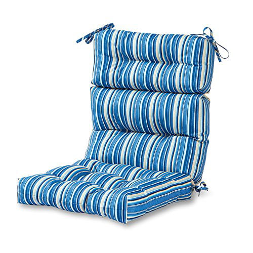 Greendale Home Fashions Sapphire Stripe 44 x 22 in. Outdoor High Back Chair Cushion