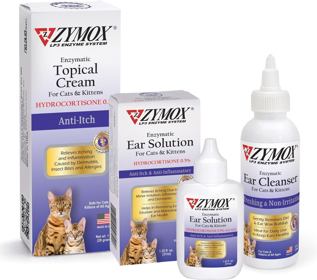 Zymox Enzymatic Cat and Kitten Ear Cleanser， 1-oz tube