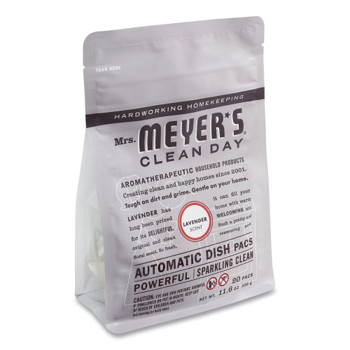 Mrs. Meyer's Automatic Dish Detergent， Lavender， 12.7 oz Pack， 20/Pack， 6 Packs/Carton (306685)