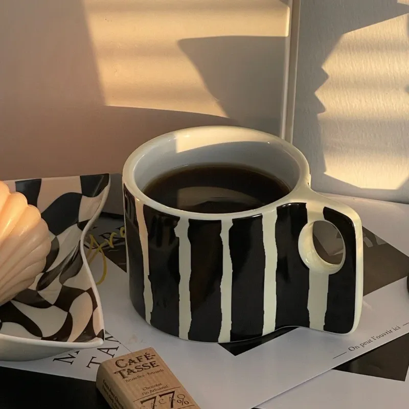 Quirkyquests Retro Stripe Ceramic Mug