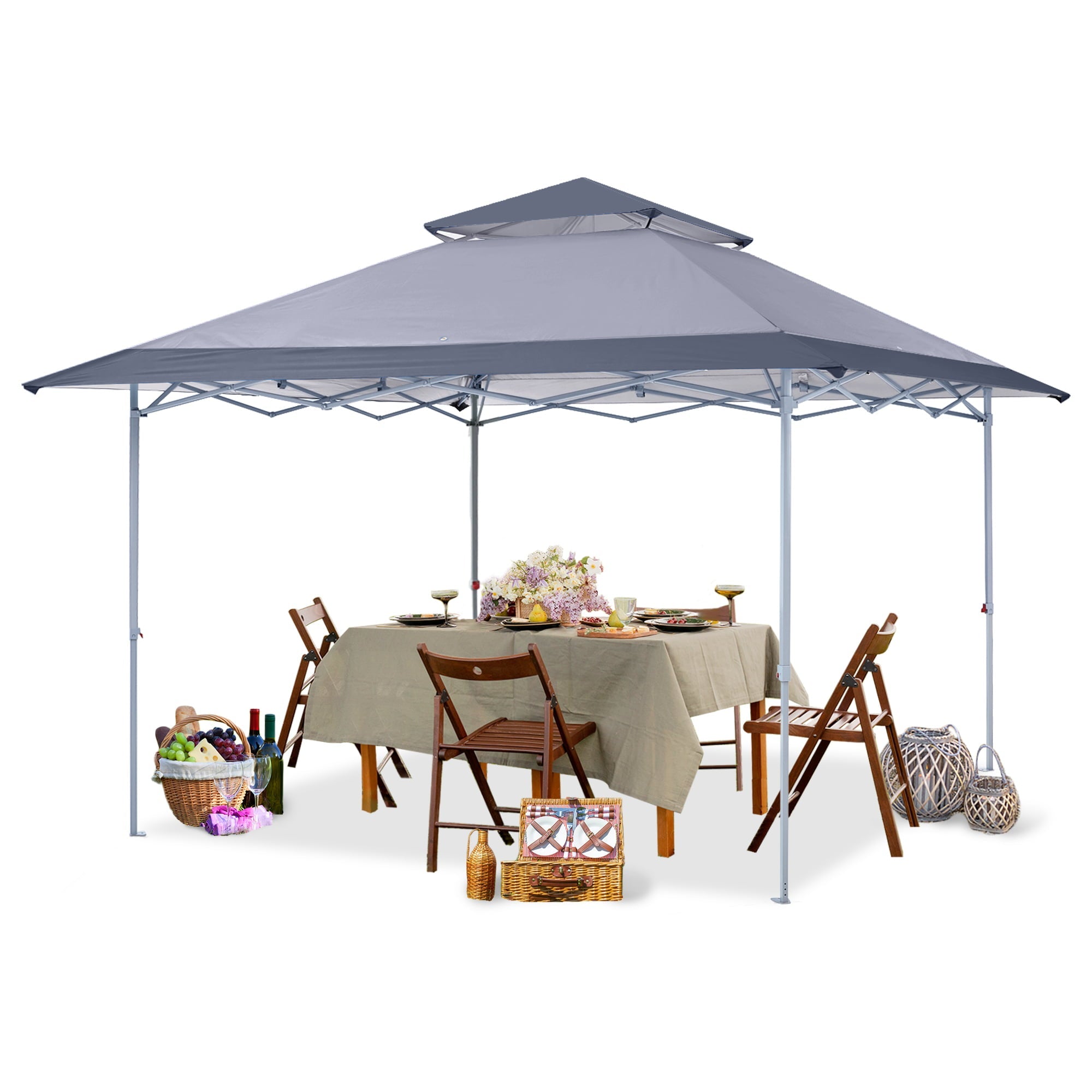 ABCCANOPY 13 ft x13 ft Outdoor Gazebo Pop up Sun Shade Canopy Tent, DarkGray