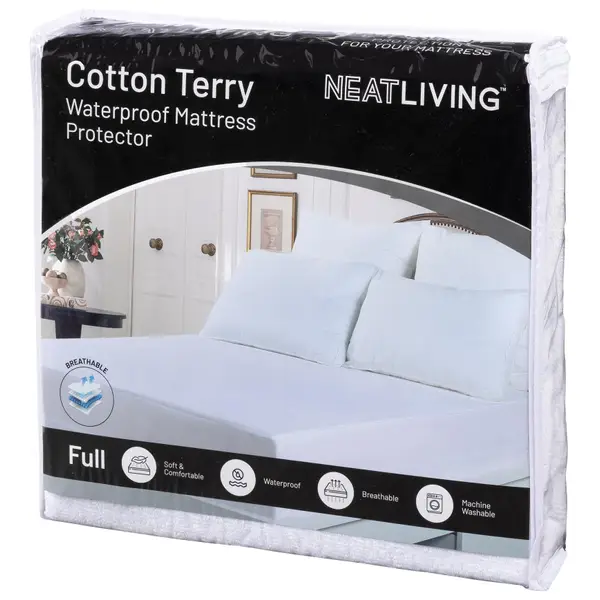 Neat-Living Full Size Cotton Terry Waterproof Mattress Protector