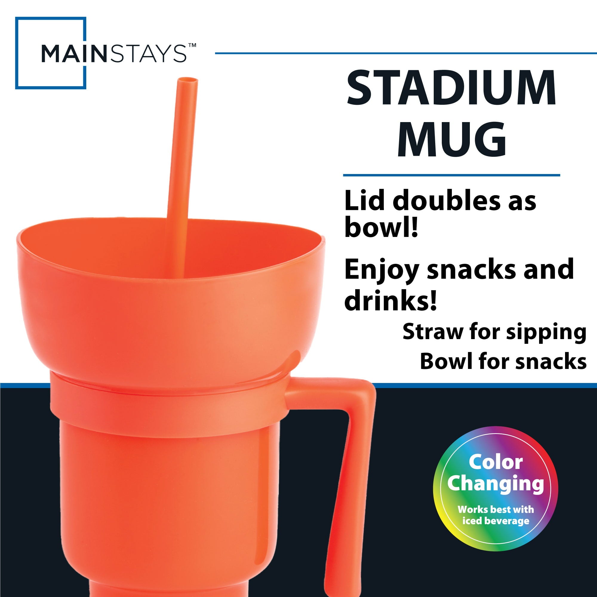 Mainstays Stadium Tumbler 32 fl oz， Coral