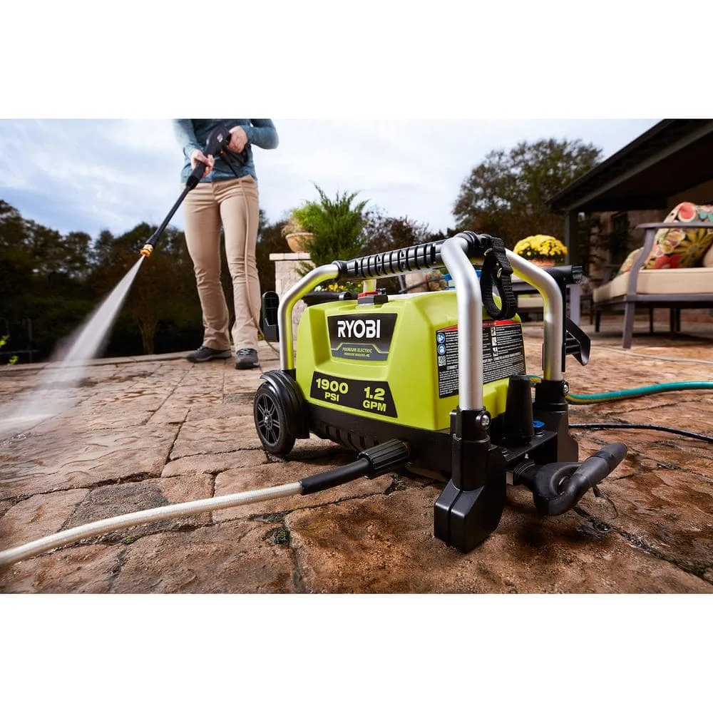 RYOBI 1900 PSI 1.2 GPM Cold Water Wheeled Corded Electric Pressure Washer RY1419MT