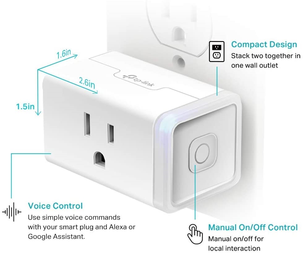 TP-Link Smart Home Wi-Fi Outlet， No Hub Required， Remote Control， 4-Pack， White