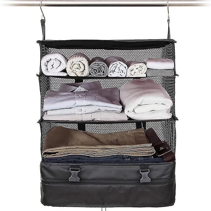 Travel Luggage Organizer And Packing Cube Space Saver With Built In Hanging Shelves And Laundry Storage Compartment/ Save Room In Suitcase