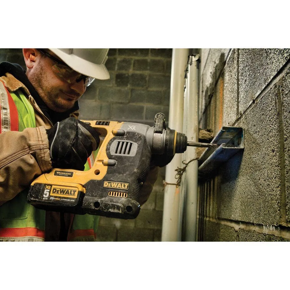 DEWALT 20V MAX XR Cordless Brushless 1 in. SDS Plus L-Shape Rotary Hammer, (1) 20V Lithium-Ion 5.0Ah Battery, and Charger DCB205CKWDCH273B