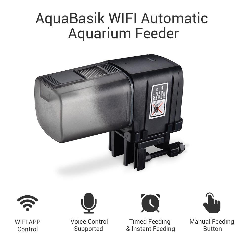 AquaBasik Wifi Auto Fish Feeder Alexa Google Home