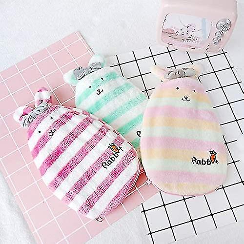 Hot Water Bottle Rabbit Bunny Baby Kids Hot Water Bag With Rabbit Plush Cover Hand Foot Warmer Heat Up Portable Reusable Therapy Heating Pad Chrismas