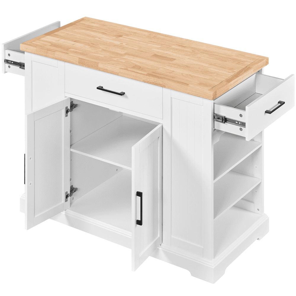 Yaheetech 36'' H Wooden Kitchen Island with Drawer for Kitchen， White