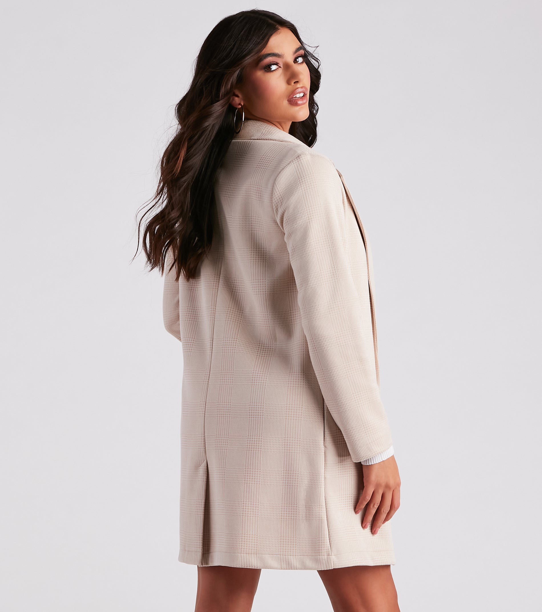 Valley Girl Faux Suede Long Blazer