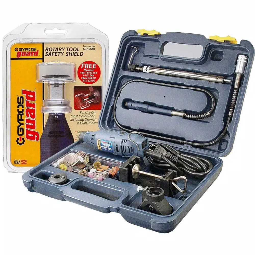 Gyros PowerPro Variable Speed Rotary Tool Kit with GyrosGuard Safety Shield and#8211; XDC Depot