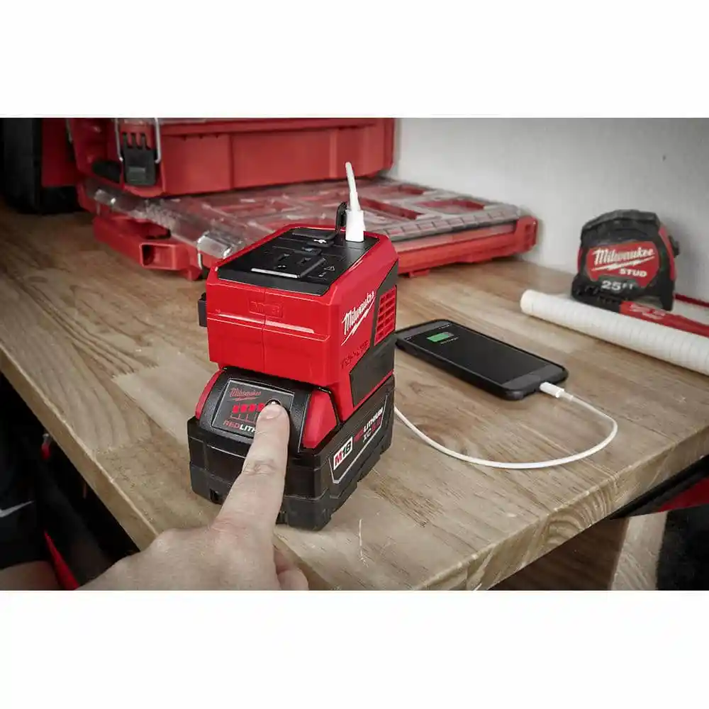 Milwaukee M18 18-Volt Lithium-Ion 175-Watt Powered Compact Inverter for M18 Batteries with (2) M18 HIGH OUTPUT 6.0 Ah Batteries 2846-20-48-11-1862