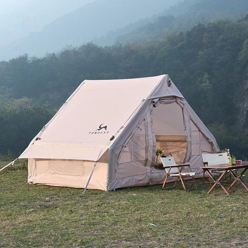 dropshipping Waterproof Air Inflatable luxury Cabin House Cotton Tent Camping Outdoor For 5 6 Person Inflatable Camping Tent