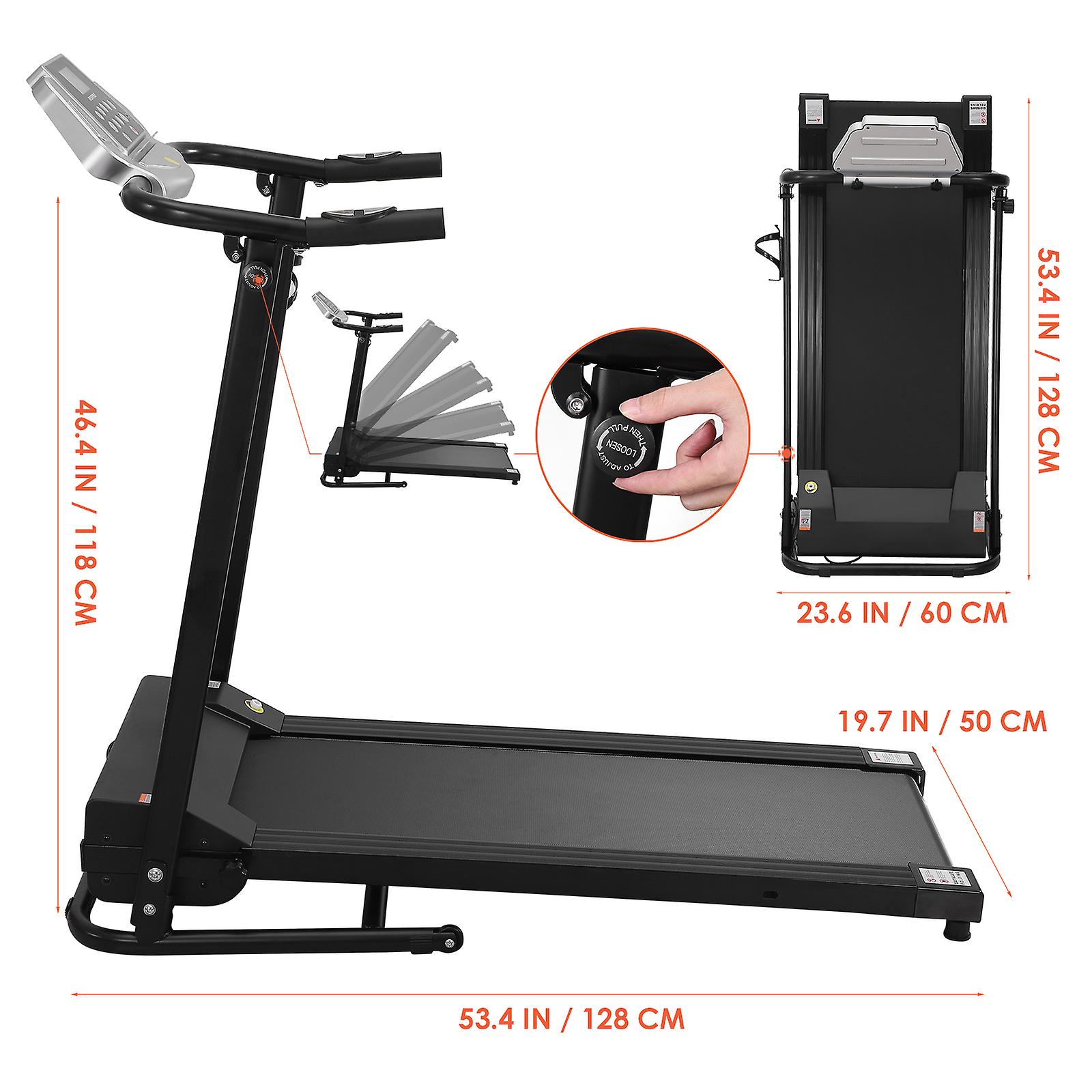 Besportble Motorized Treadmill Portable Electric Treadmill Running Machine Household Folding Treadmill With Lcd Monitor For Home Gym (us Plug)