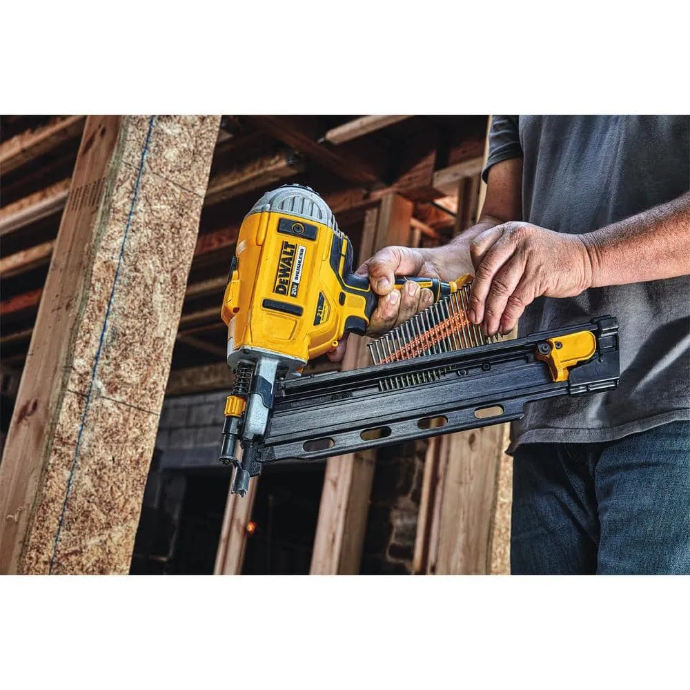 DEWALT 20V MAX XR Lithium-Ion Cordless Brushless 2-Speed 21° Plastic Collated Framing Nailer with 4.0Ah Battery and Charger DCN21PLM1