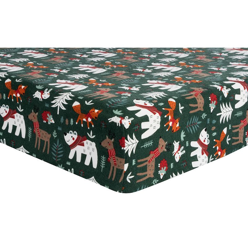 Trend Lab Festive Forest Flannel Fitted Crib Sheet