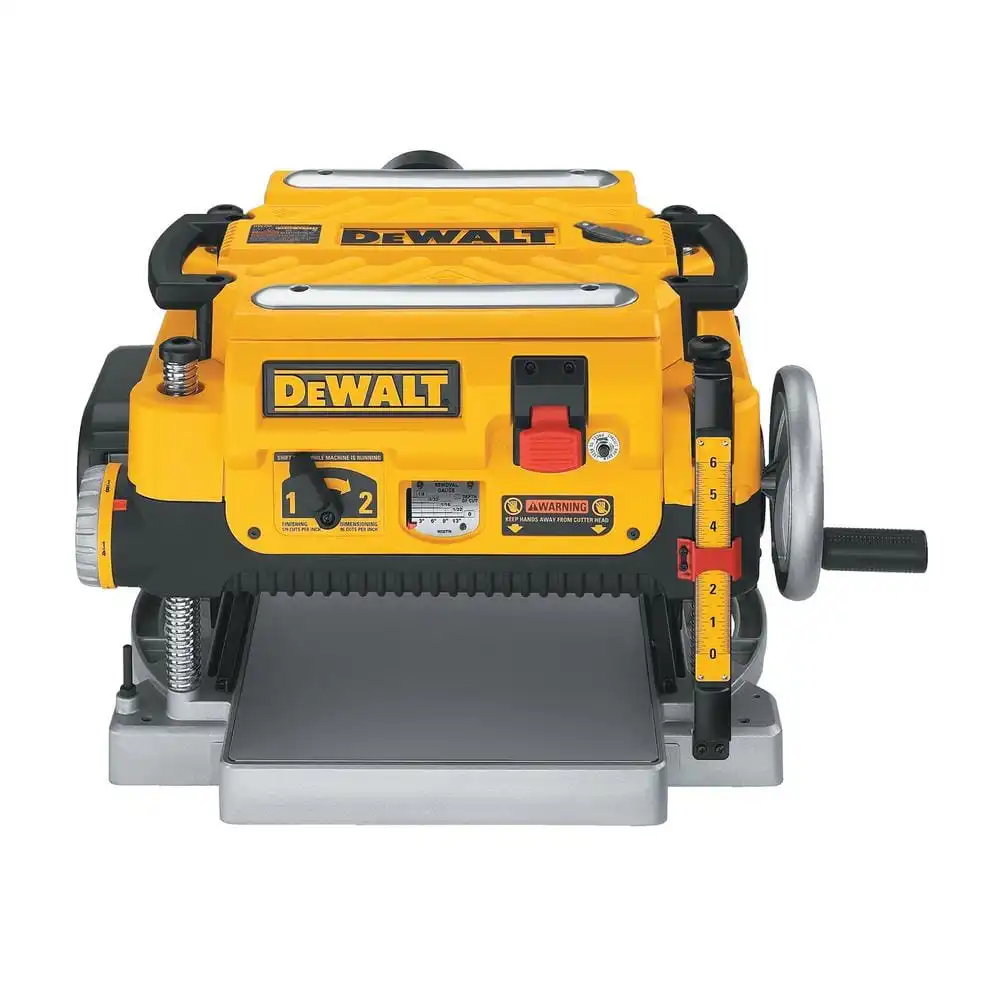 DEWALT 15 Amp 13 in. Corded Heavy-Duty Thickness Planer, (3) Knives, In/Out Feed Tables, and Mobile Thickness Planer Stand DW735XW7350