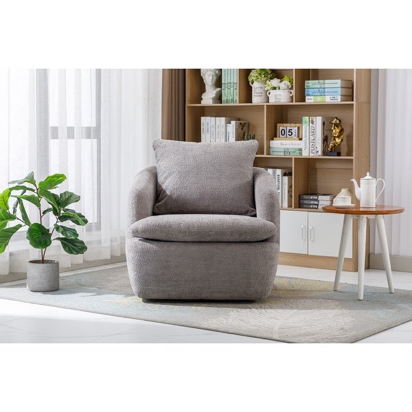 Swivel Barrel Accent Chairs Round Sofa Living Room Chairs， Grey