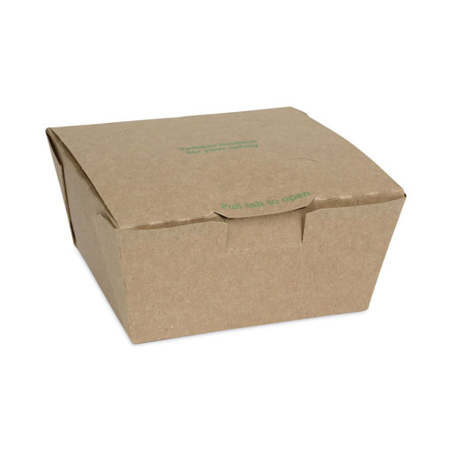 Pactiv Earth Choice Tamper Evident Paper OneBox | 4.5 x 4.5 x 2.5， Kraft， 312