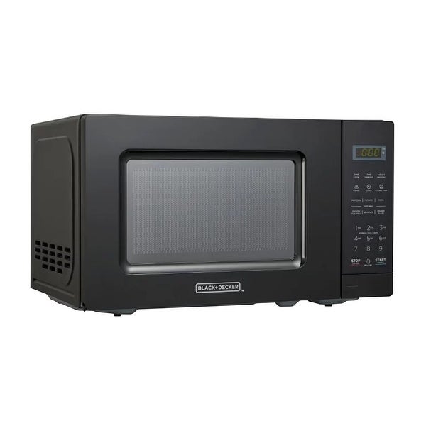0.7 Cu Ft LED Digital Microwave Oven in Black with Child Safety Lock - - 37856806
