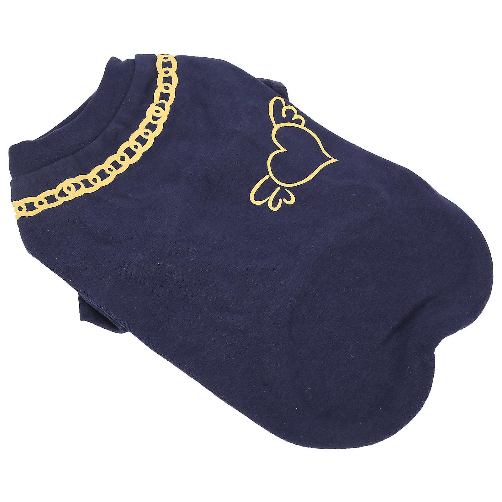 Blue Pet Clothes Cotton Dog Shirts Spring Printing Cute Puppy Vest Pet Suppliesblue S