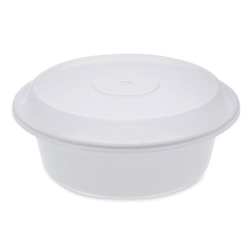 Pactiv Newspring VERSAtainer Microwavable Containers | Round， 32 oz， 7 x 7 x 2.75， White