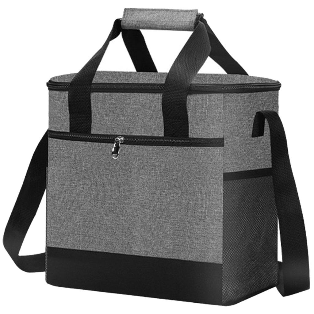 Food Container Basket Picnic Bag Hiking Thermal Insulation Portable Lunch Basket for Camping Outdoor Activities - Gray