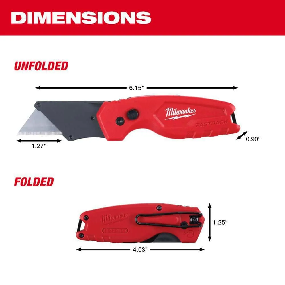 Milwaukee FASTBACK Compact Folding Utility Knife with General Purpose Blade 48-22-1500