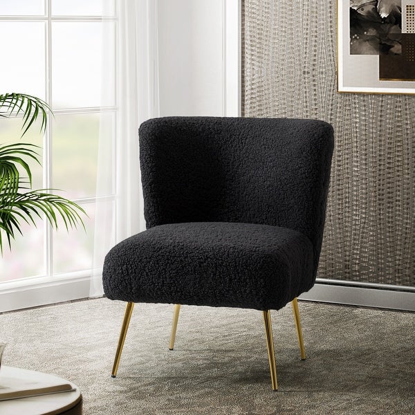 Exadius Contemporary Upholstered Accent Side Chair with Metal Legs by HULALA HOME