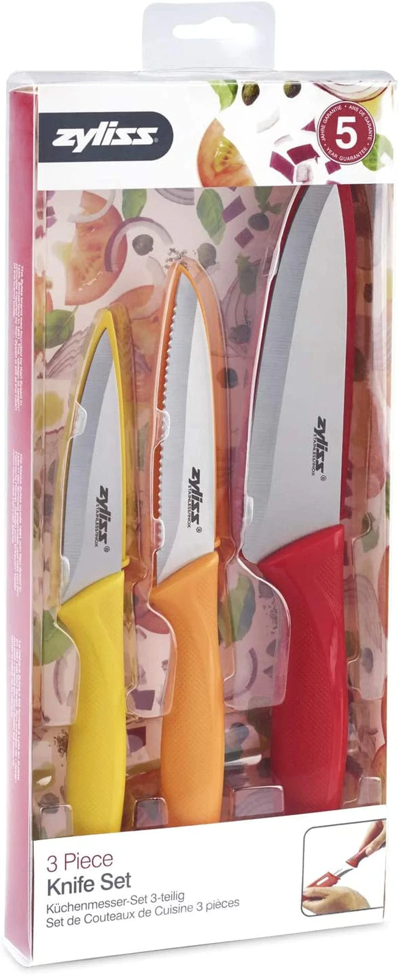 Zyliss 3-Piece Paring Knife Set - Stainless Steel Knife Set - Small Kn